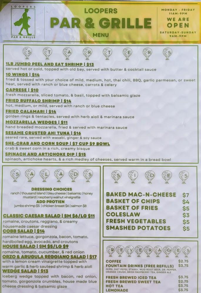 Loopers Par & Grille Menu image 1