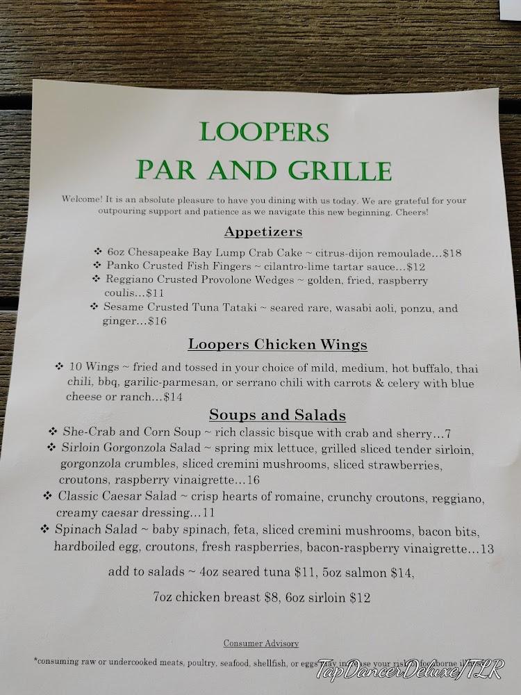Loopers Par & Grille Menu image 4